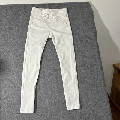 Bevy Flog Shely Pant Women s Size 24 White Elastic Waist, Drawstring