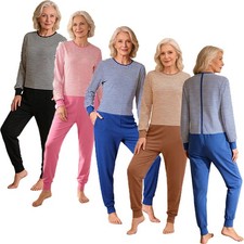 Womens Jumpsuit Alzheimers Bodysuit Color Block Nightwear Legs Anti-strip