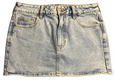 Pacsun Women's Light Wash Denim Mini Skirt Pockets Size 26