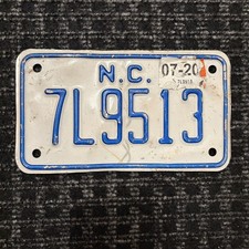 Oryginalna tablica rejestracyjna motocykla USA 🇺🇸 Karolina Północna 