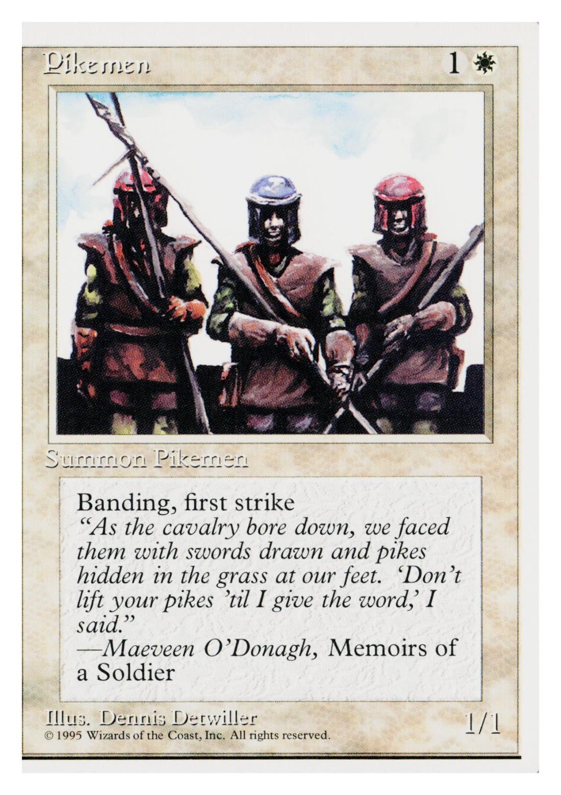 Pikemen Common Fourth Edition Magic: The Gathering Lightly Played