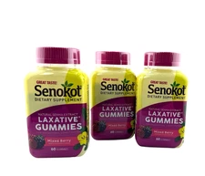 Senokot Natural Senna Extrace Laxative Gummies, Mixed Berry 60ct (3 Pack)- 12/26