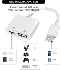 Apple Certified Lightning Male to USB Female Adapter OTG and Charger Cable for i