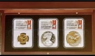 2020-W (PR70) End of WW II V75: 1/2 oz Gold Coin $25 - 2 oz Silver Eagle & Medal