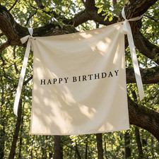 59X59 Inch Happy Birthday Banner Burlap Happy Birthday Backdrop