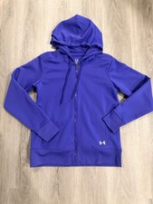 UNDER ARMOUR Storm Purple Hooded Full Zip Semi Fitted Jacket Large