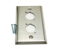 Wallplate: 1 Gang / 2 Hole D-Series/Neutrik Connector Plate Stainless