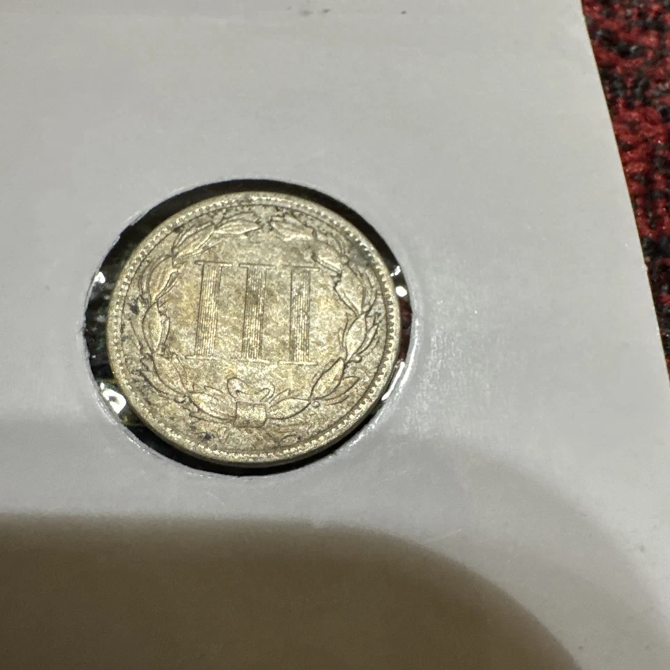 1872 Three Cent Nickel With Doubling in Date. - Image 2 of 3