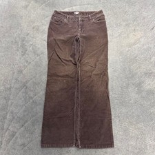 Womens Corduroy Boot Cut Pants Brown Low Rise...