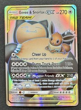 Carta Pokémon Eevee & Snorlax GX Tag Team 171/181 Inglese