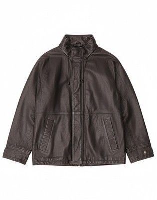 CONBIPEL Herren Lederjacke mit Kapuze IT 46 Small Schwarz Leder BK01