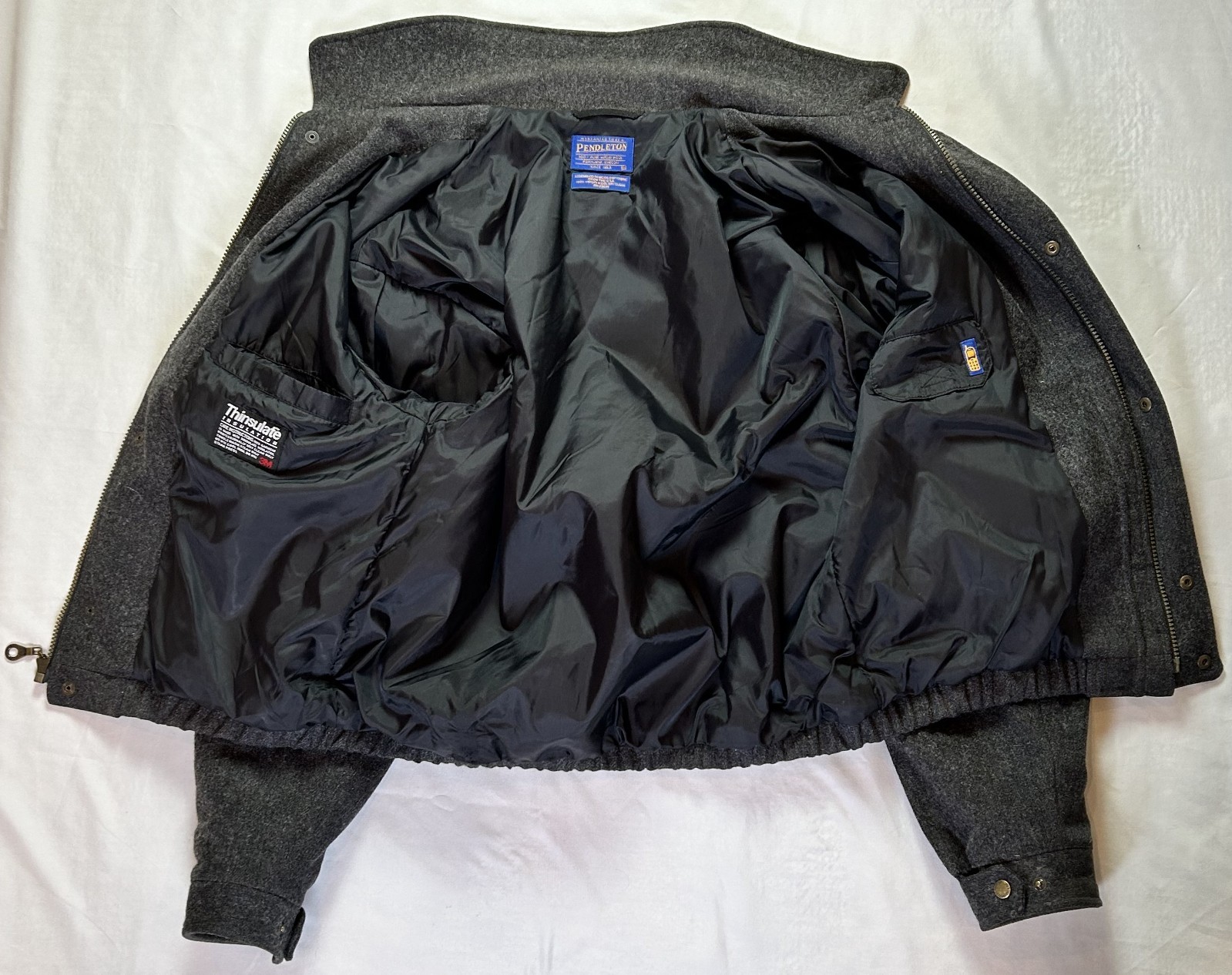 PENDLETON Gray Wool Zip Up Thinsulate Insulated B… - image 2