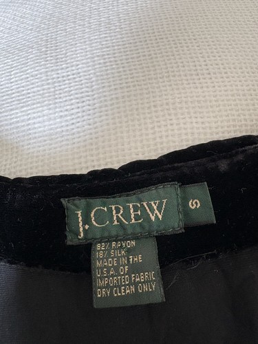 J. CREW Black Silk/Rayon Velvet Shirt. S UK 12 14 Chest 44". Button-Up Classic - Picture 10 of 10