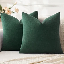 MIULEE Dark Green Couch Pillow Covers 18x18 18" x (Pack of 2), 