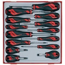 TENG TOOLS 14 PIECE SCREWDRIVER SET inc SLOTTED POZI PHILLIPS & STORAGE TRAY