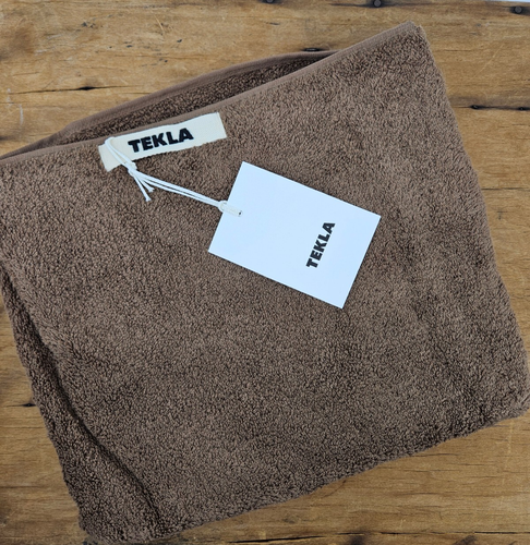 New TEKLA Hand Towel Kodiak Brown 19"x35" Organic Terry Cotton