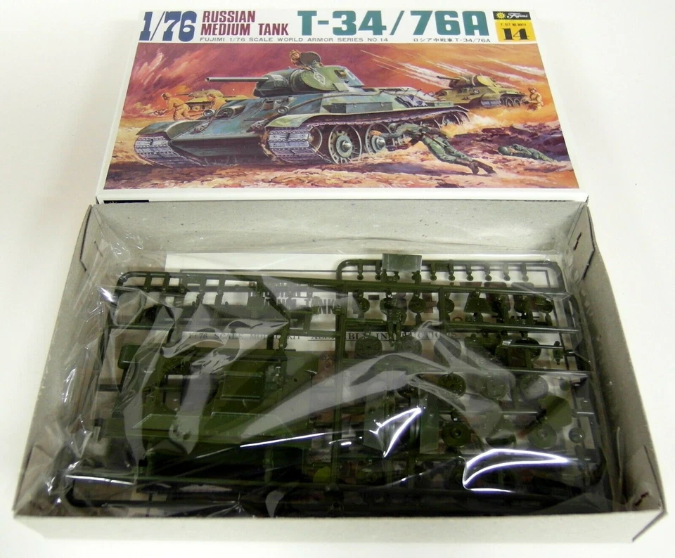Fujimi 1/76 14 T34/76A 1941 Type Russian Medium Tank Plastic Model Kit - Image 2 of 2
