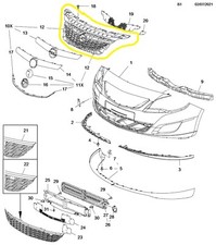 CALANDRA OPEL ASTRA-J (P10) 13300949