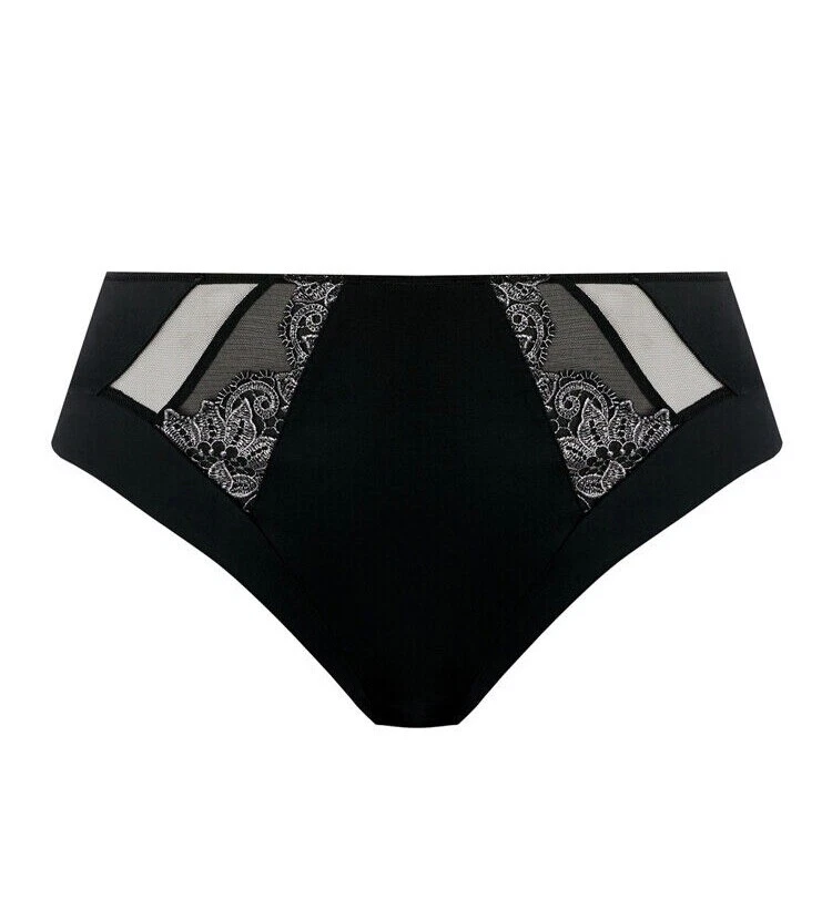 Calzoncillo Completo Elomi Eugenie Negro Plata Talla XL 16 18 Cintura Alta Pierna Bragas 4475 Foto 4 de 4