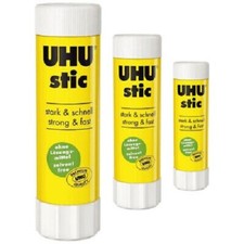 UHU Klebefix Papierkleber – 25 G, Lösungsmittelfrei, Leicht Abwaschbar, Mit Abzieher