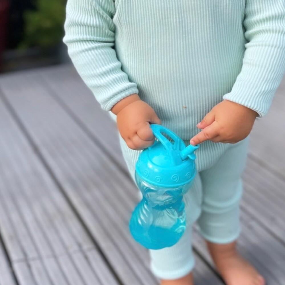 Nuby Free Flow Flipit Straw Beaker Toddler Kid Easy Grip Cup 12m+ 10oz