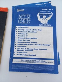 Game Genie Update Book Vol Sega NES Cheat Codes Galoob Video Game Manual LOT