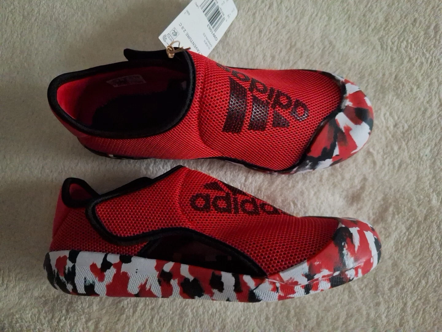 Sandali Adidas Altaventure 2.0 Slides acqua gioco camminata giovani bambini taglia 10 rossi nuovi