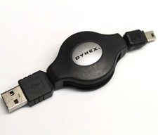 USB Retractable Data Sync Cable to Mini USB Cord for GPS Digital Camera Phone