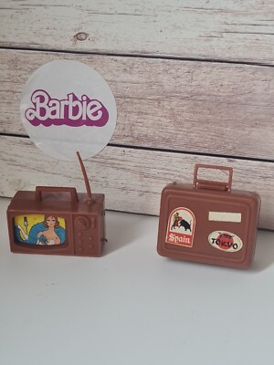 BARBIE MATTEL TALKING BUSY ACCESSORI TELEVISIONE VALIGIA ACCESSORIES  SUITCASE