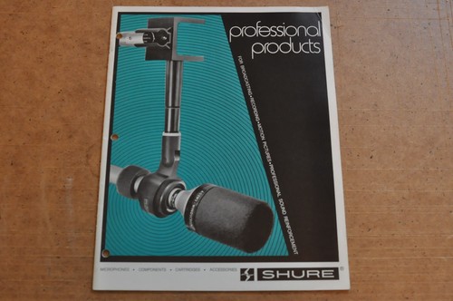 Shure Professional Products vintage catalog booklet brochure. 1974