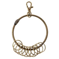Bronze Large (85mm) 10x Multi-Ring Jailers Fob/Keyring/Split Ring Key Holder