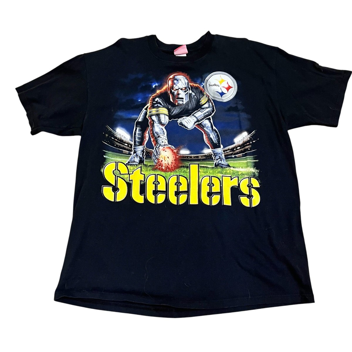 NFL Robot Pittsburgh Steelers Football T-Shirt size 2 XL Adult Pre
