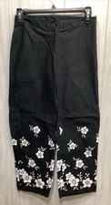JACLYN SMITH Women's Size 6 Floral Straight Leg Button Front Pants Stretch