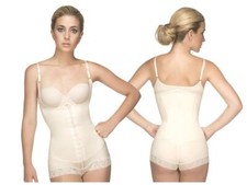Shapewear for Women: Vedette 136 Megane Open Bust Bodysuit w/ Lace Trim.