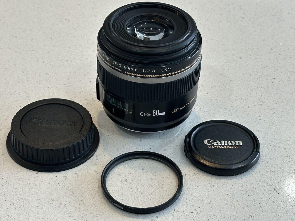 Canon EF-S 60mm f/2.8 Macro USM Lens w/UV Filter, Front Canon EF-S 60mm f/2.8 Macro USM Lens w/UV Filter, Front