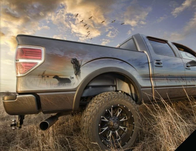 Protectores de pozo de rueda trasera Husky Liners negros para GMC Sierra 1500 2019-2025 Foto 4 de 4