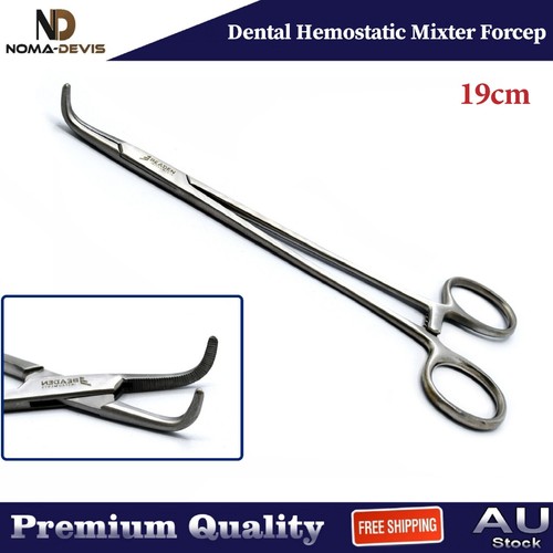 Dental Hemostatic Mixter Forcep Cross Serrated Tip Locking Pliers 19cm BEADEN® - Picture 3 of 6