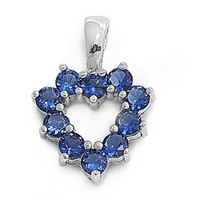 Sapphire Heart .925 Sterling Silver Pendant on sale Sapphire Heart .925 Sterling Silver Pendant on sale