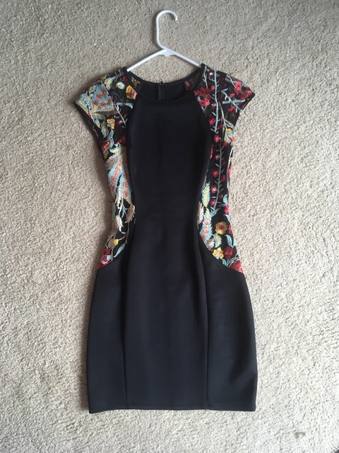 cocktails and confidence black crochet bodycon mini dress