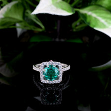 Elegant CZ Hexagon-Cut Green Gemstone Ring in 925 Sterling Silver