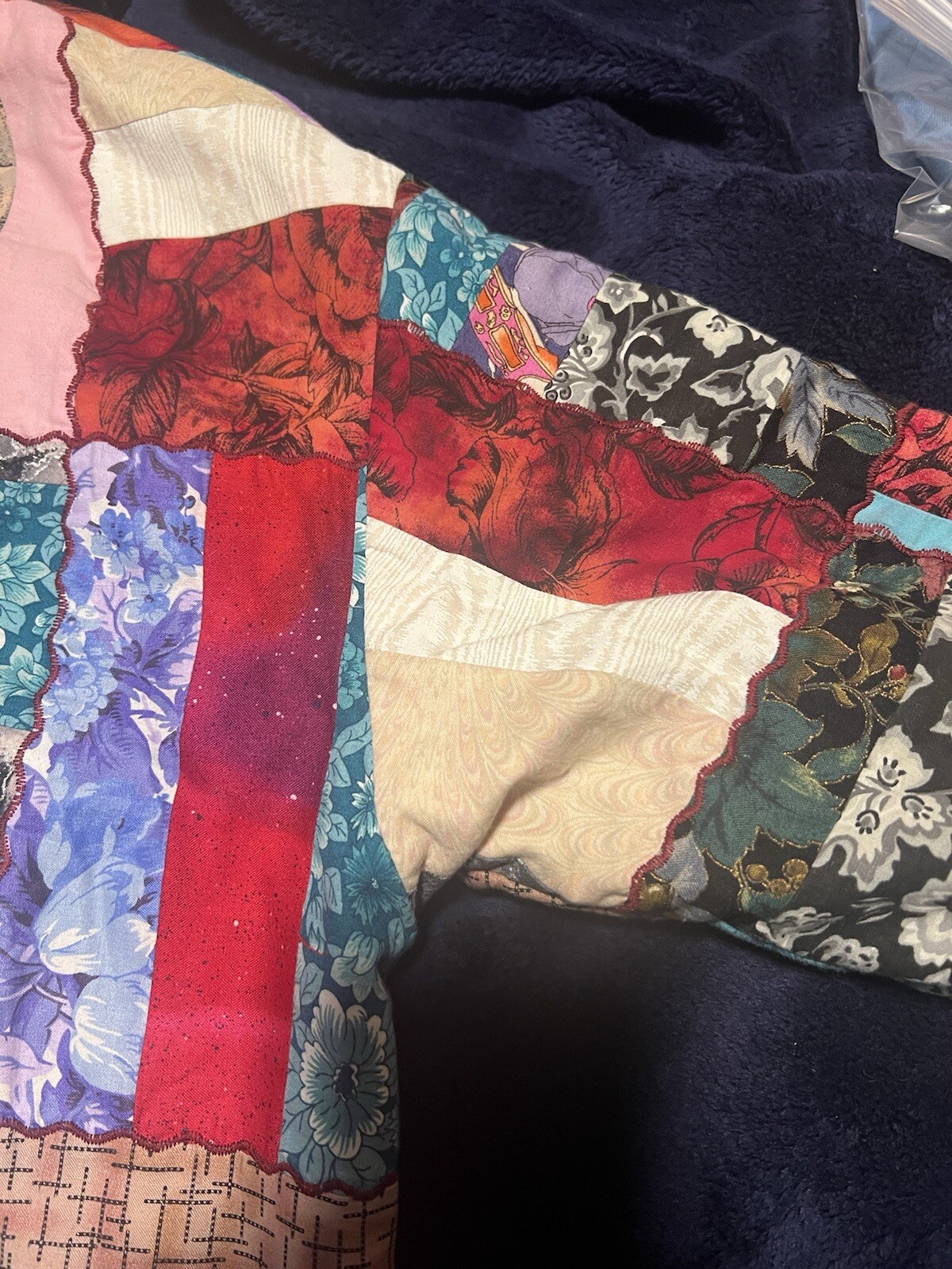 Handmade Patchwork Women’s Jacket Flowers Cats Pl… - image 7