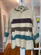 Vintage WOOLRICH Hudson Bay Style Striped Point Hooded Blanket Coat Women s M