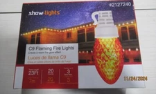 SHOW LIGHTS C9 FLAMING FIRE LIGHTS. 23 FT. 20 LIGHTS