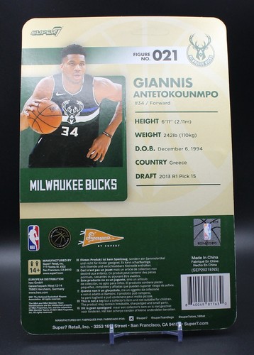 GIANNIS ANTETOKOUNMPO Super7 - NBA Reaction Superstars - Milwaukee Bucks Figure - Picture 3 of 3