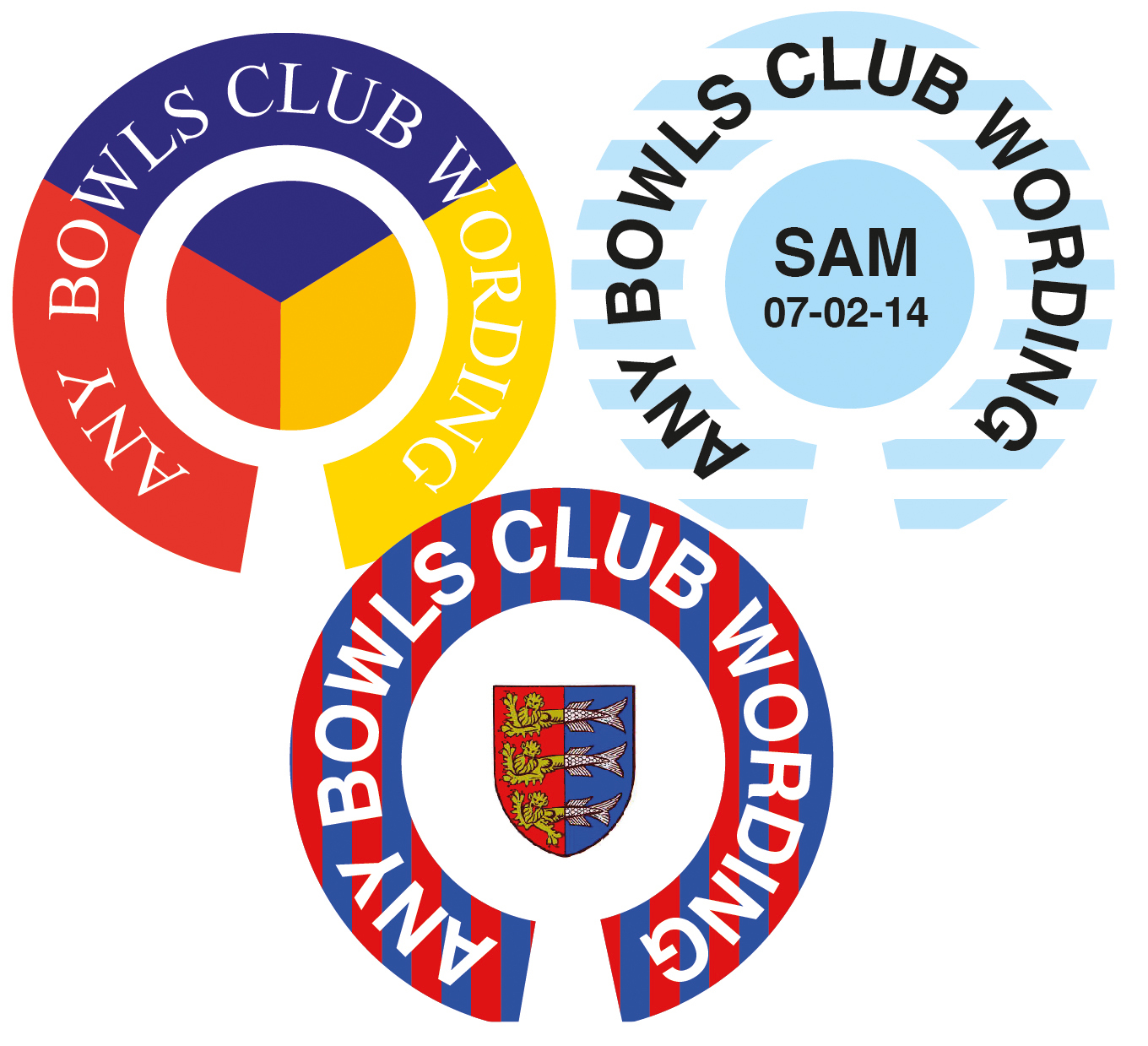 6 SETS BOWLS STICKERS PERSONALISED ONE LAWN BOWLS / FLATGREEN & INDOOR