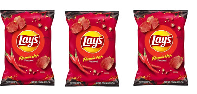 Lay's Flamin Hot Flavored Potato Chips 7.75 oz Lays 3 Bags