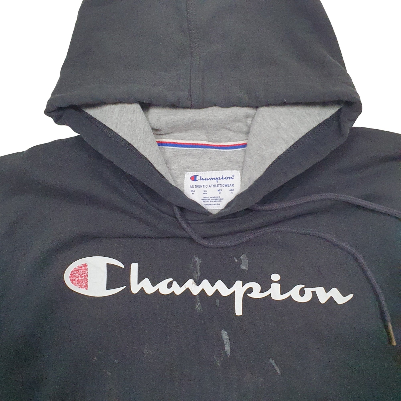 CHAMPION Hoodie Spellout Jumper Sweatshirt Mens M image 2