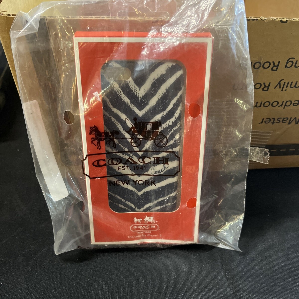 COACH iPhone5ケース☆ Coach iPhone 5 Or 5s Case Brown Zebra NEW IN BOX Factory Sealed A3