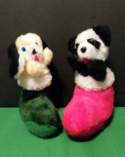 Bota de Navidad de colección 1 perro 1 panda juguetes de peluche