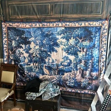 Wonderful 17th  French Verdure Style Microfiber Reproduction w Backing  RE971559